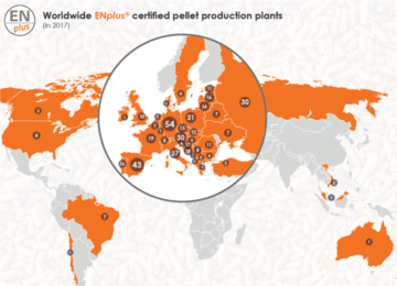 Anzahl der weltweit zertifizierten ENplus Pelletwerken