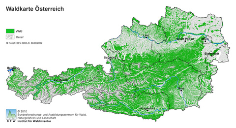 Waldkarte Österreich