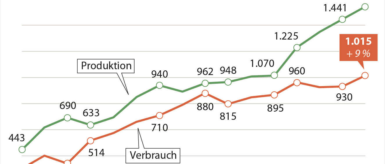 Produktionsrekord im Jahr 2020