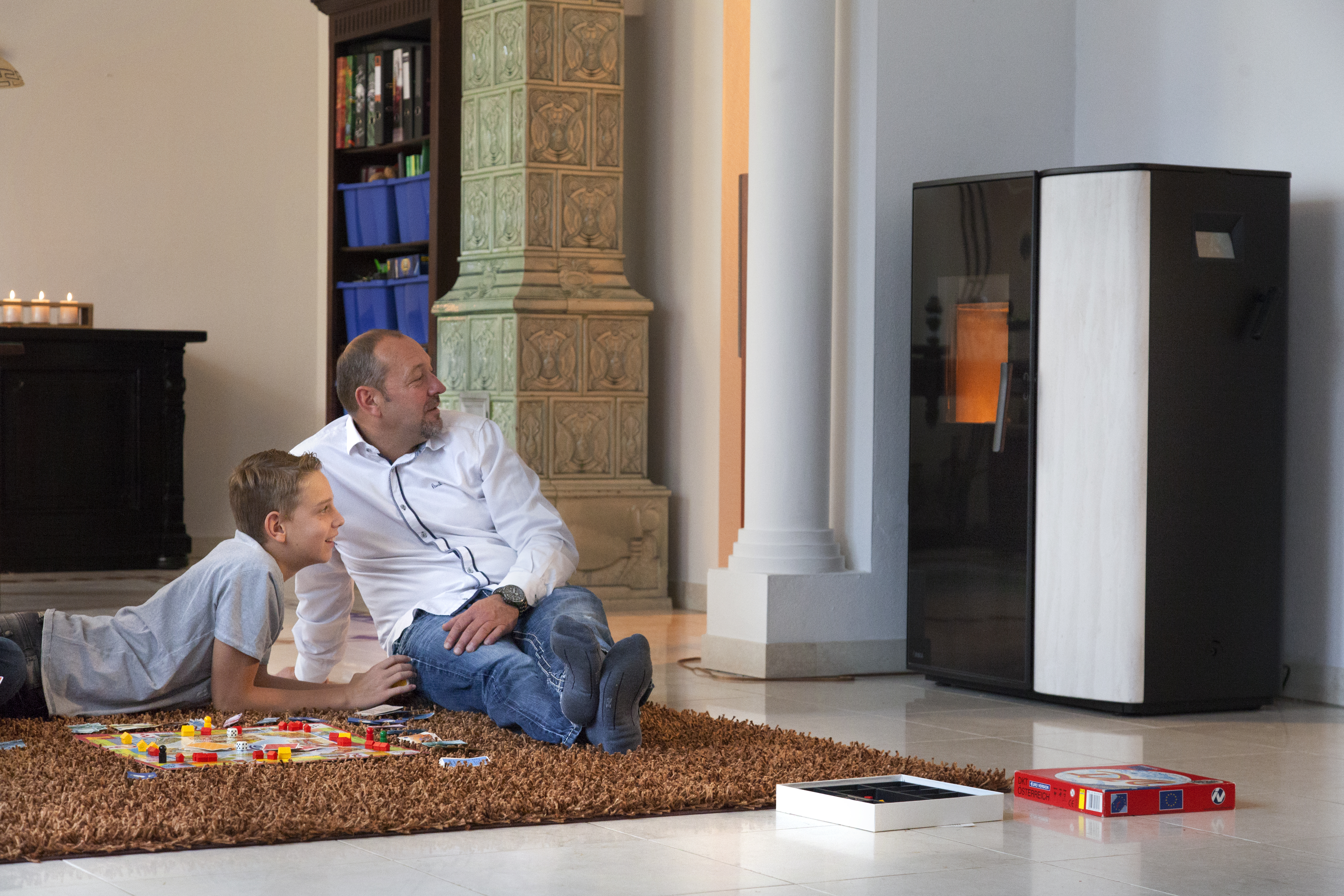 proPellets Pelletkaminofen Vater und Sohn